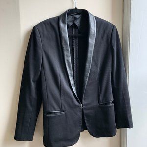 Rag & Bone Leather Trim Tuxedo Jacket